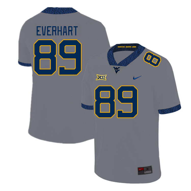 Men #89 Carson Everhart West Virginia Mountaineers College Football Jerseys Stitched Sale-Gray